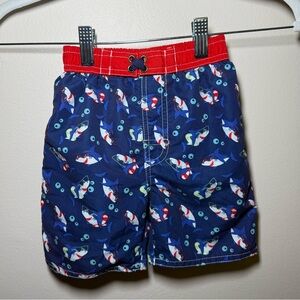 Kids Shark Print Swim Shorts, 2T
